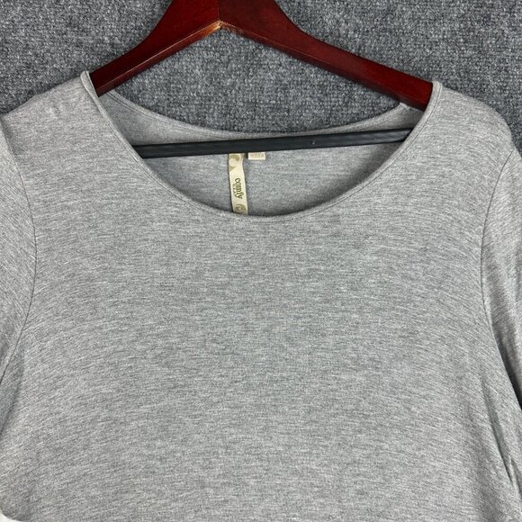 Comfy USA Top Womens Small Gray Stretch Knit Tee 3/4 Sleeve Swing Hem - Picture 3 of 7